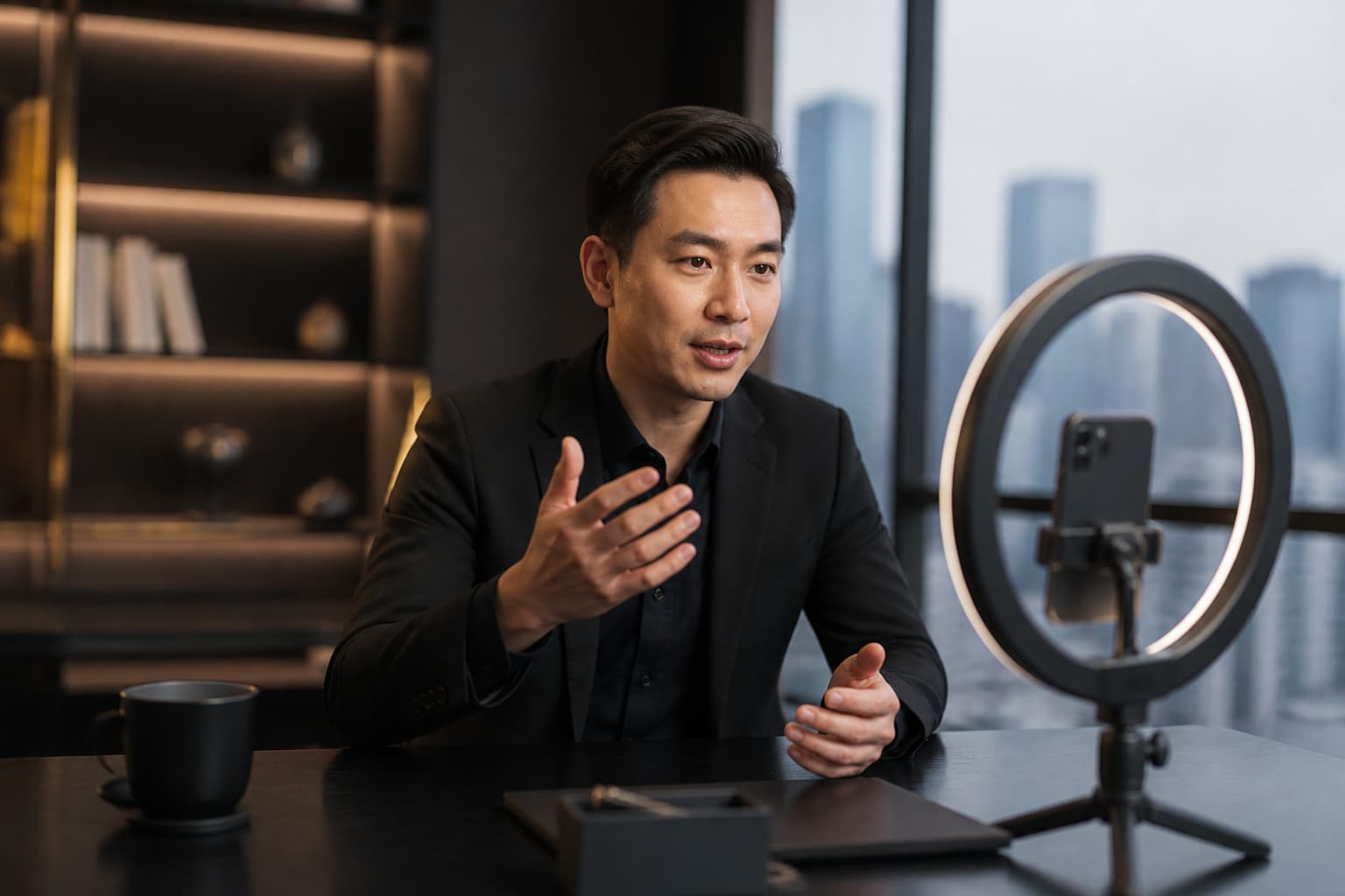 抖音职场口播:导师对着镜头讲解与连麦直播